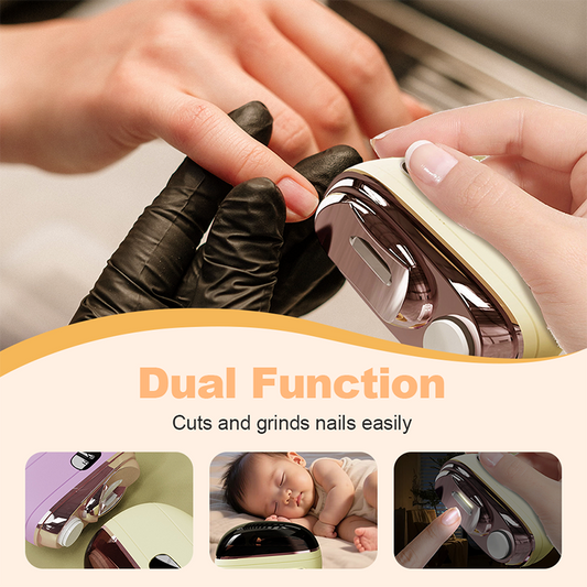 ✨45% OFF – Electric Nail Trimmer · 10K+ SOLD! · 2-in-1 Cut & Grind, Anti-Pinch, LED Light, Safe for All 💅