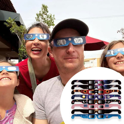 🌞50% OFF NOW! ISO Certified Solar Eclipse Glasses, Safe Direct Sun Viewing Paper Solar Viewing Glasses, Shade‑Filter Eyewear for Solar Eclipse Observation for Adults & Kids