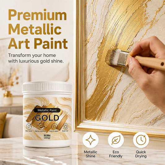 💥2026 Hot Sale🎁Weatherproof Metallic Silver & Gold Paint for Walls
