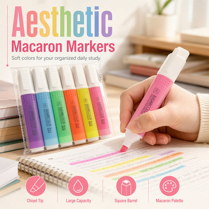 🔥Limited Time Promotion 50% OFF🔥6-Pack Chisel Tip Highlighter Pens Set
