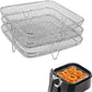 3-Layer 304 Stainless Steel Air Fryer Rack, Stackable Grill Basket and Toast Rack for Chicken Wings and Toast, Cooking Rack for Indoor Kitchen Grill Accessories, Grilling Accessories