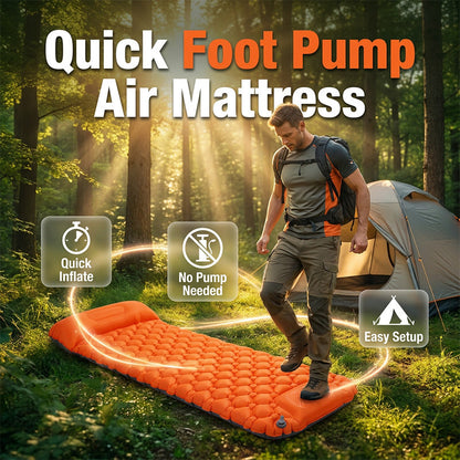 🔥Last day of the limited-time 50% off sale!🔥Foot-Pump Inflating Air Mattress