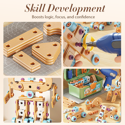 🥳2026 HOT SALE🥳💞50K+ SOLD! 🔧🧒 50% OFF! Children's Educational DIY Tool Kit – STEM building set with electric drill, 124+ pcs & storage box. Encourages creativity, logic & fine motor skills – perfect for little builders! 🛠️✨
