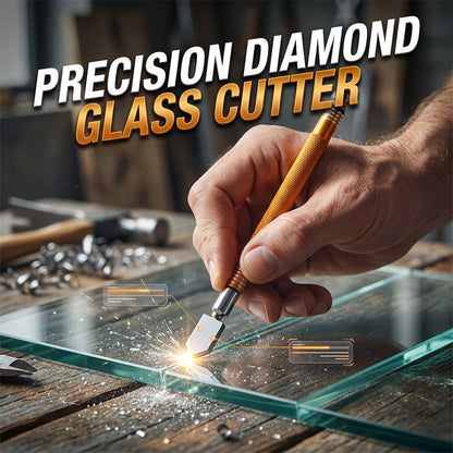 🔥Last day of the limited-time 50% off sale!🔥Professional Diamond Glass Cutter with Alloy Handle Roller Wheel