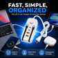 🔌50% OFF NOW! Multi‑Port USB Desktop Charging Station‑5.1A Fast Charger Station with Built‑in Cables & PD Port, Multi‑Device Desktop Charger for Home & Office