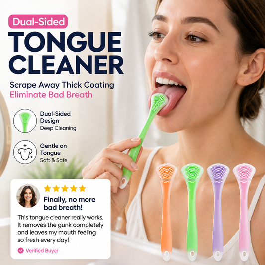 Clean Tongue Instantly! No-Gag 3-in-1 Silicone Scraper