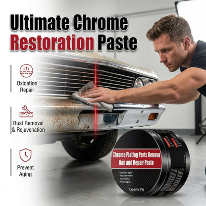 🥳2026 HOT SALE🥳💞50K+ SOLD! 🚗✨ Anti-Rust Chrome Polish – removes rust & oxidation fast, restores mirror shine. Wipe on, rub, wipe off – factory finish in minutes. For bumpers, exhausts & more! 🔧💪