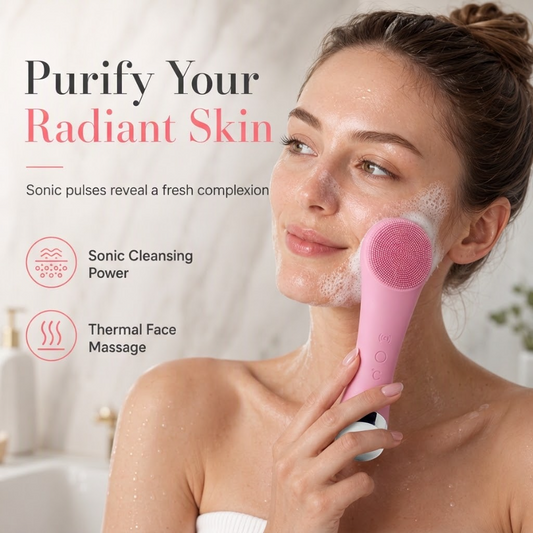 🧖 Heated Silicone Facial Cleansing Brush