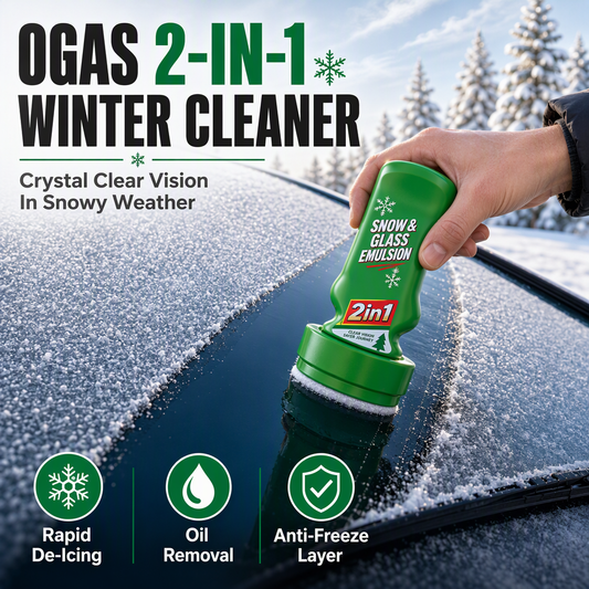 🔥Limited Time Promotion 50% OFF🔥Multifunctional 2-in-1 Car Window Glass Cleaner and Snow Oil Film Remover with Handle