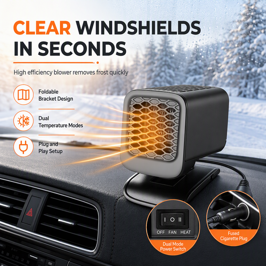 🔥Limited Time Promotion 50% OFF🔥Portable Foldable Car and Defroster 12V 24V Square Electric Windshield Demister Fan