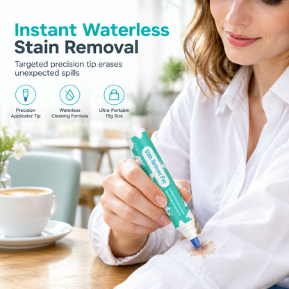 🔥Limited Time Promotion 50% OFF🔥Portable Waterless Stain Remover Pen for Clothes 15g Instant Oil Stain Cleaning Stick for White Clothing