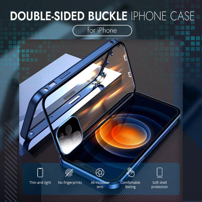 Magnetic Tempered Glass Double-Sided Phone Case For iPhone