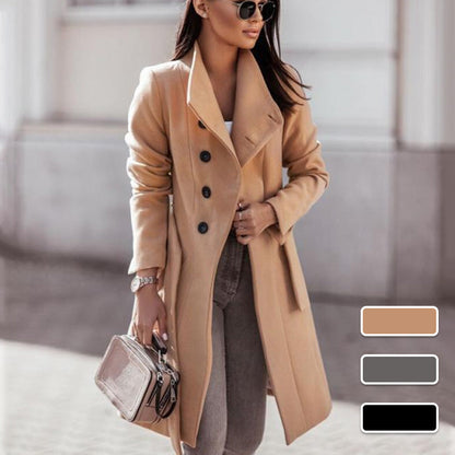 Women’s Elegant Woolen Trench Coat