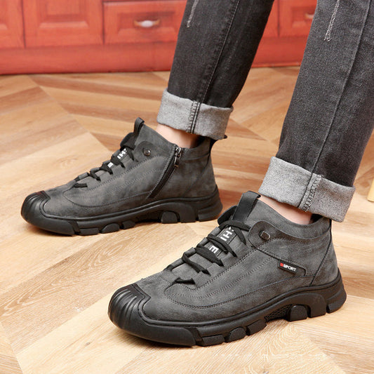 Men's Faux Wool Lining Leather Sneaker