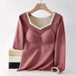 [Winter Gift] Women's Slim Fit Padded Base Layer Faux Fleece Lined Thermal Shirt