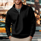Men's Quarter Zipper Standing Collar Warm Solid Sweatshirt