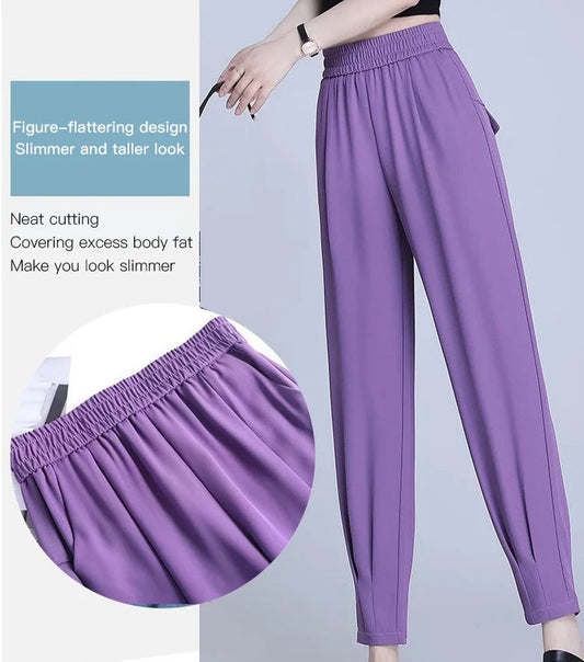 Colorful Loose Lightweight Ankle-length Pants for Women